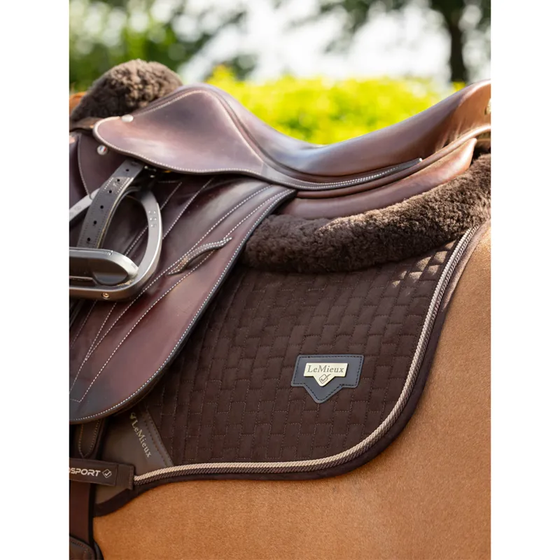 LeMieux Puissance Suede Close Contact Pad - Brown-1